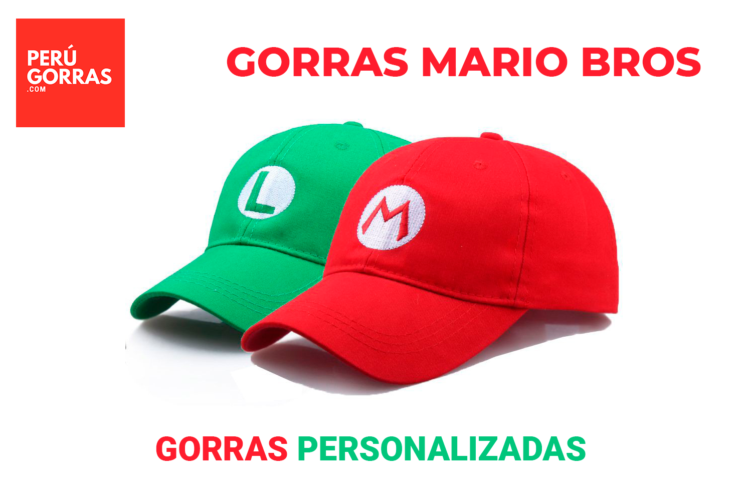 Gorra roja y verde de Mario Bros y Luigi